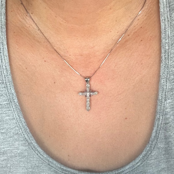 Diamond Silver Cross - Picture 2 of 10
